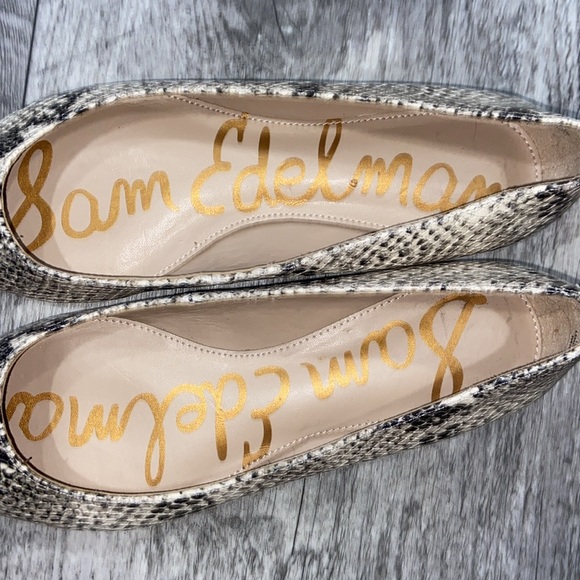LEATHER SNAKESKIN Ballet Flats “SALLY” Sam Edelman LIKE NEW! - Picture 2 of 6